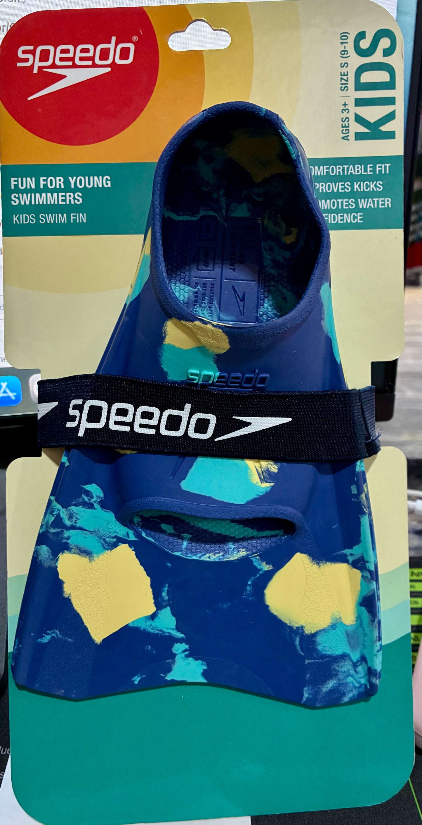 NAVY MARBLE SPEEDO KIDS SWIM FIN