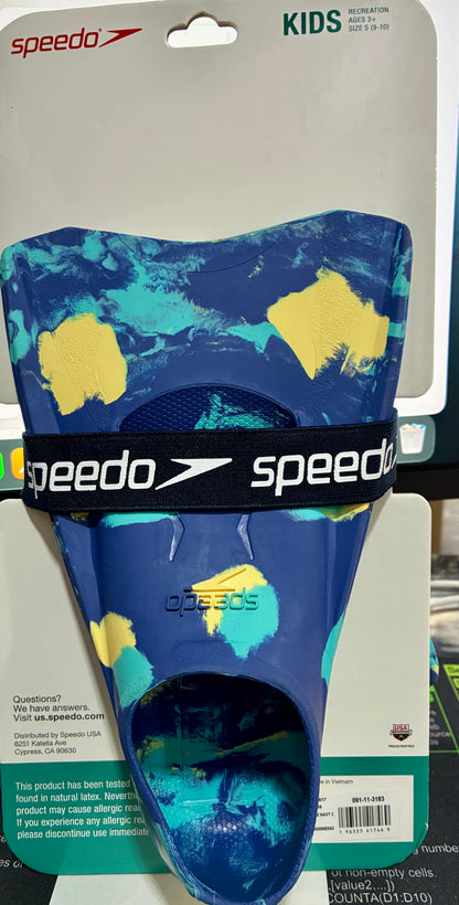 NAVY MARBLE SPEEDO KIDS SWIM FIN