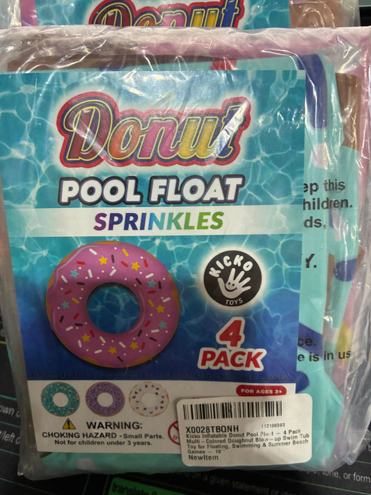 DONUT POOL FLOAT SPRINKLES 4 PACK