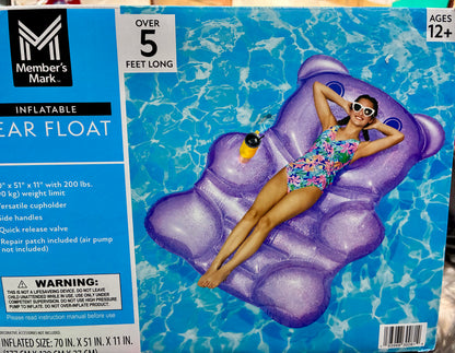PURPLE BEAR INFLATABLE FLOAT