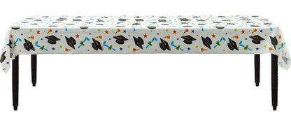 Vinyl Graduation Party Starry Mortarboards/ Diplomas Table Roll, 40"× 100',