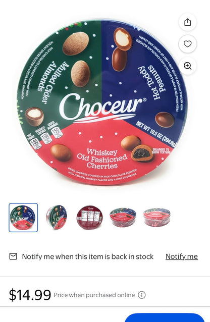 Choceur  Variety Pack Nut Chocolates, Dried Cherries Covered in Milk Chocolate 10.5 oz