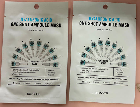 2 ONE SHOT AMPOULE MASK HYALURONIC ACID