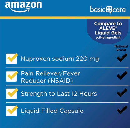 AMAZON  NAPROXEN SODIUM  (compare to  ALEVE) GEL CAPS