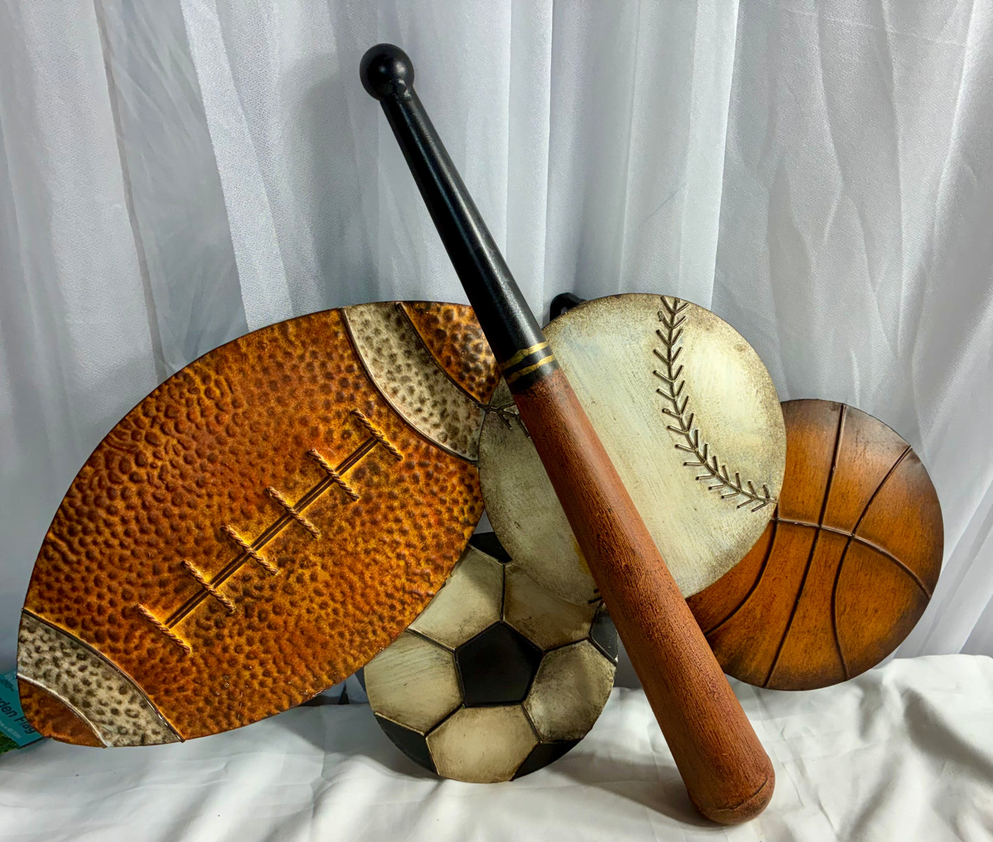 Sports-Themed Metal Wall Art Set .