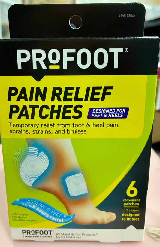 PROFOOT PAIN RELIEF PATCHES FOR FOOT AND HEEL or COOL @ HEAT GEL