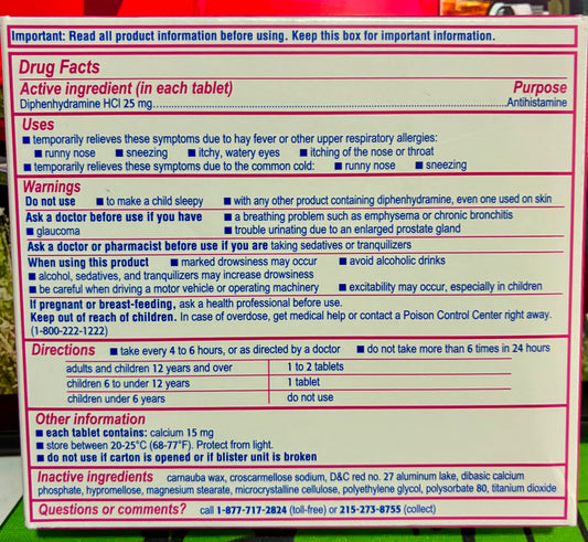 BENADRYL 24 TAB