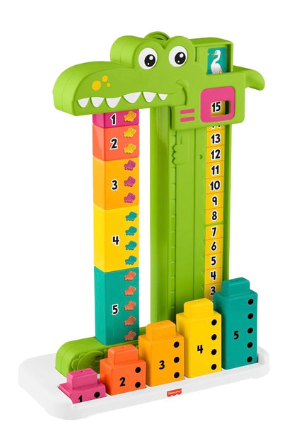 Fisher-Price Adding Alligator Educational Toy with 10 Stacking Blocks