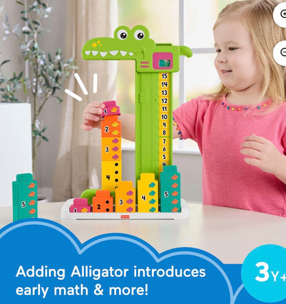 Fisher-Price Adding Alligator Educational Toy with 10 Stacking Blocks