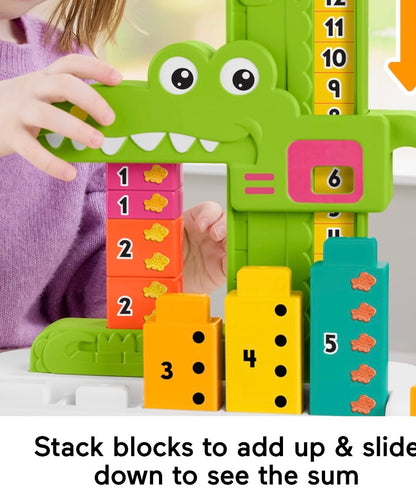 Fisher-Price Adding Alligator Educational Toy with 10 Stacking Blocks
