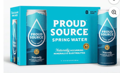 PROUD SOURCE SPRING WATER 8 PK of 16OZ CANS
