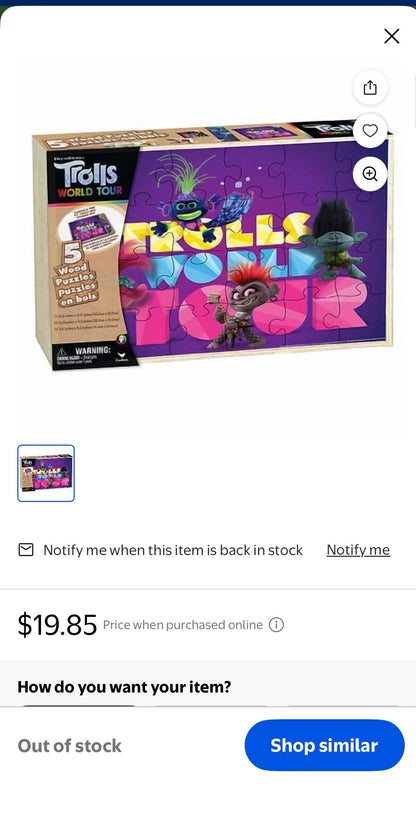 TROLLS WORLD TOUR 5 PUZZLE PK