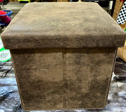 BROWN  STORAGE OTTOMAN