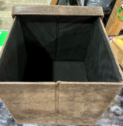BROWN  STORAGE OTTOMAN
