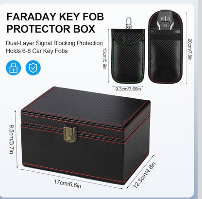 Faraday Box for Car Keys, RFID Signal Blocking Anti-Theft Shield, Key Fob Protector