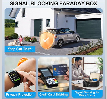 Faraday Box for Car Keys, RFID Signal Blocking Anti-Theft Shield, Key Fob Protector