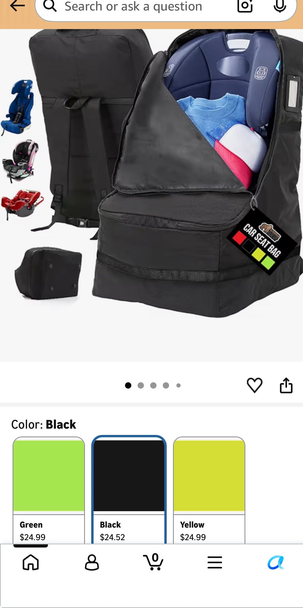 GORILLA GRIP CAR SEAT TRAVEL BAG
