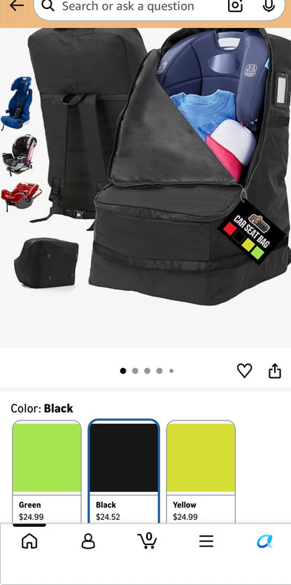 GORILLA GRIP CAR SEAT TRAVEL BAG