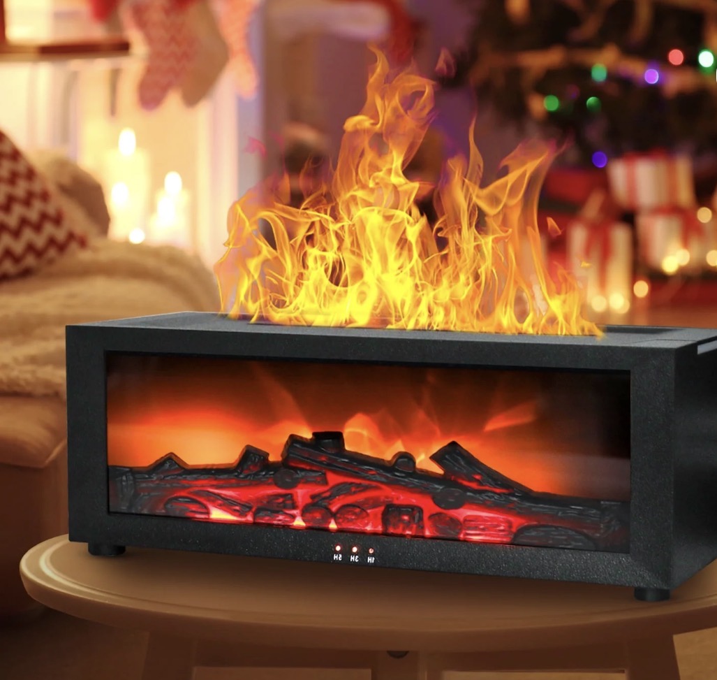 Flame Fireplace Essential Oil Diffuser + 3 essential oils
