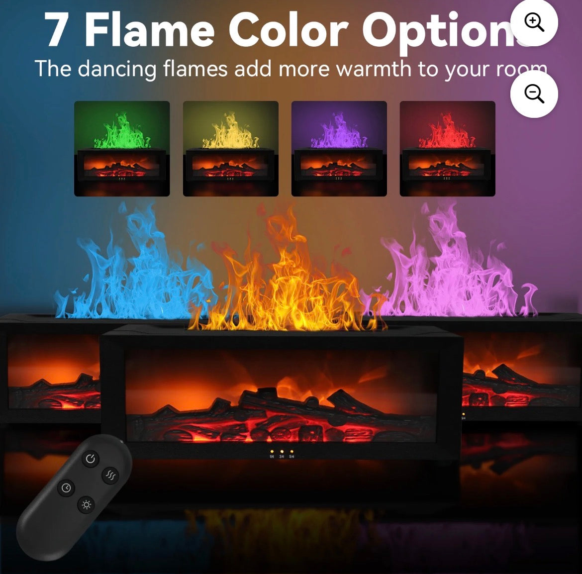 Flame Fireplace Essential Oil Diffuser + 3 essential oils