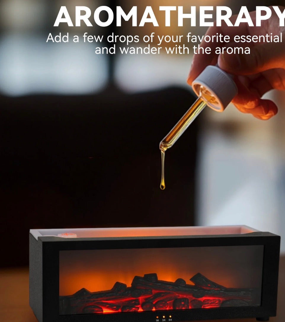 Flame Fireplace Essential Oil Diffuser + 3 essential oils