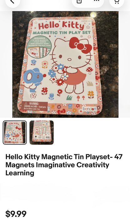 HELLO KITTY MAGNETIC TIN PLAY SET