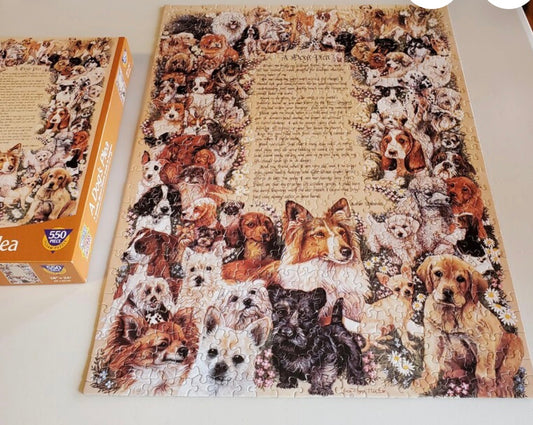 MasterPieces 550-piece jigsaw puzzle titled "A Dog's Plea"