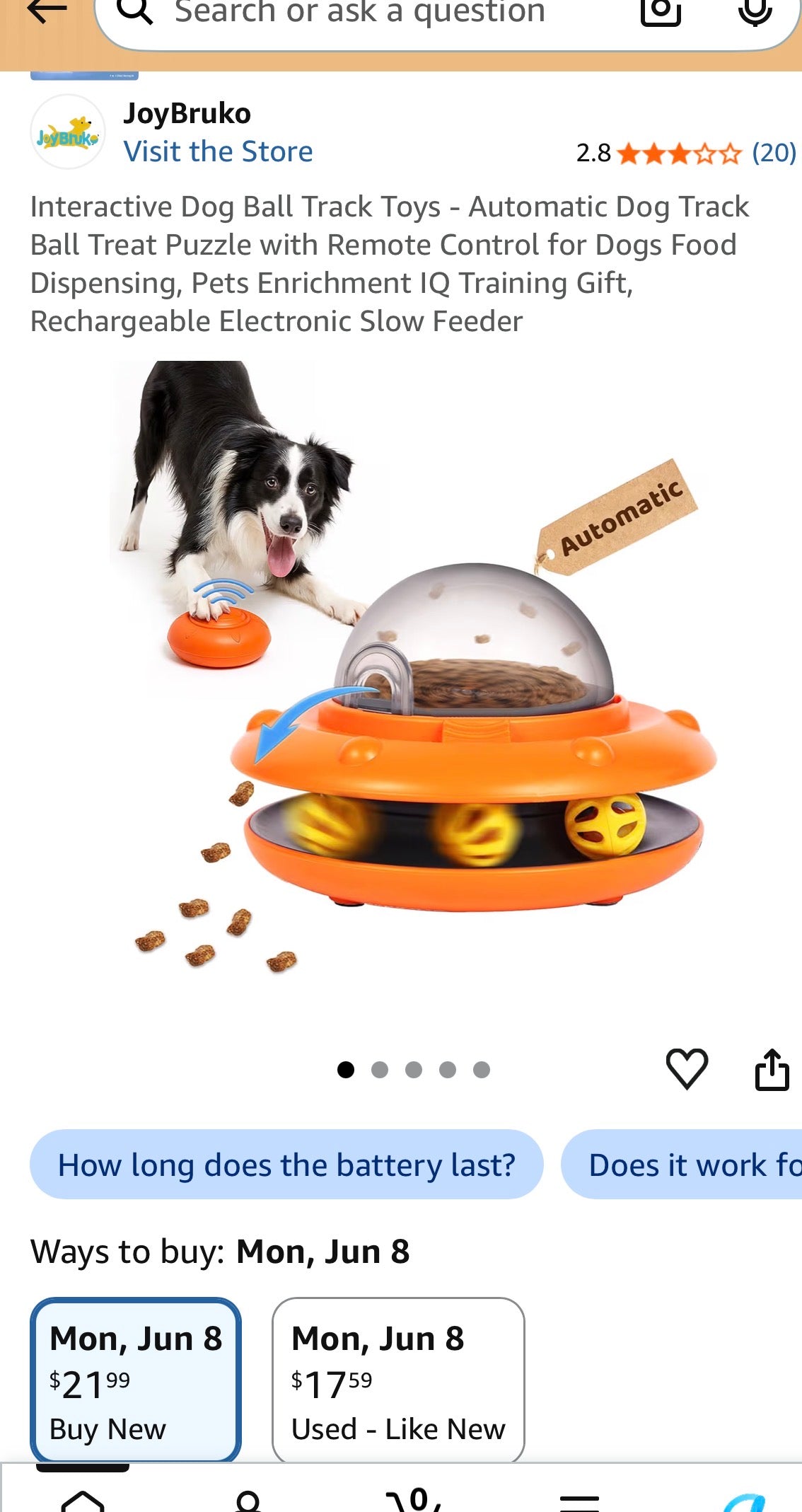 UFO PET AUTOMATIC FEEDING TOY