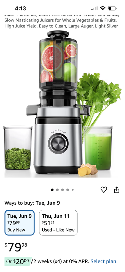 Cold Press Juicer with Wide Feed Chute