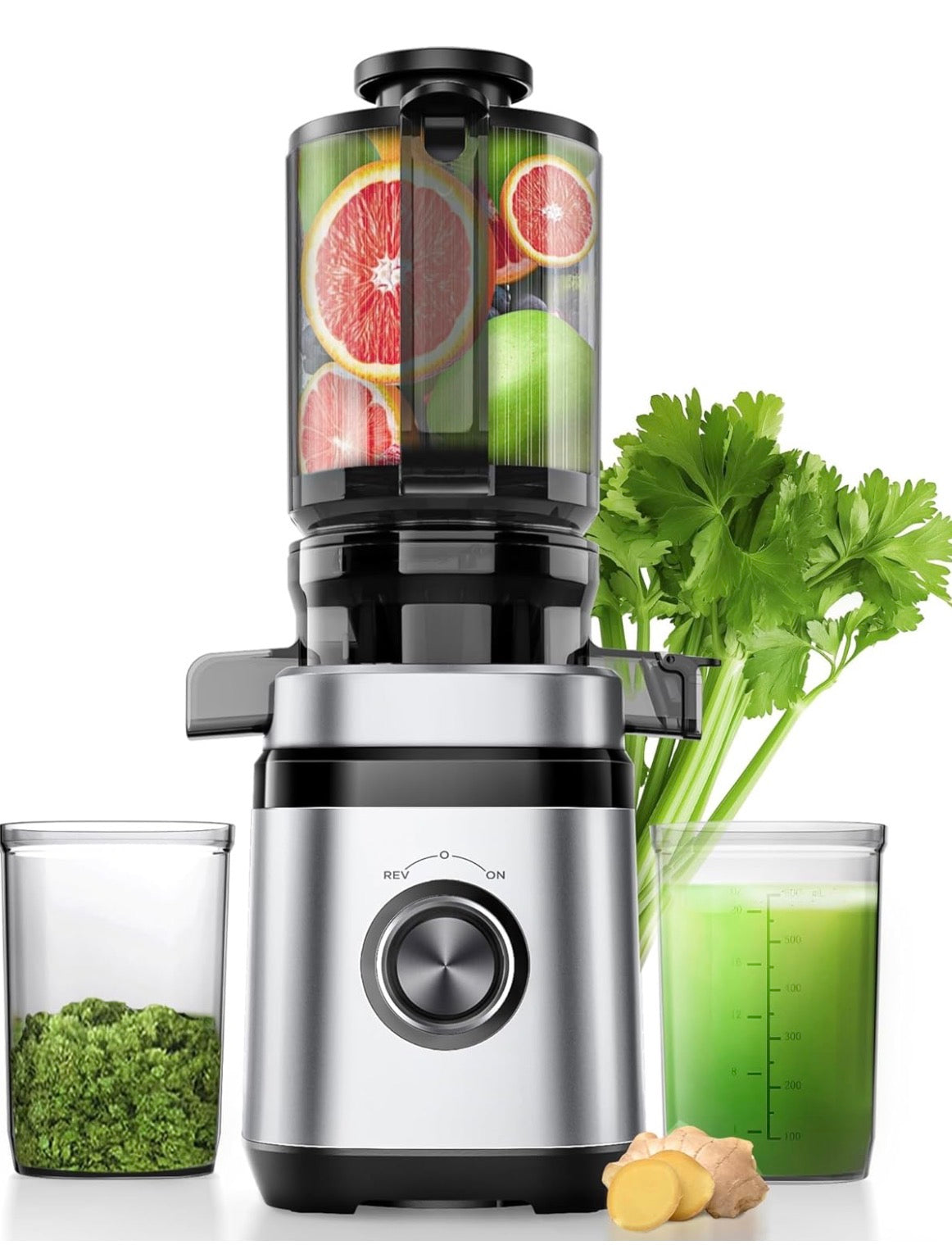 Cold Press Juicer with Wide Feed Chute