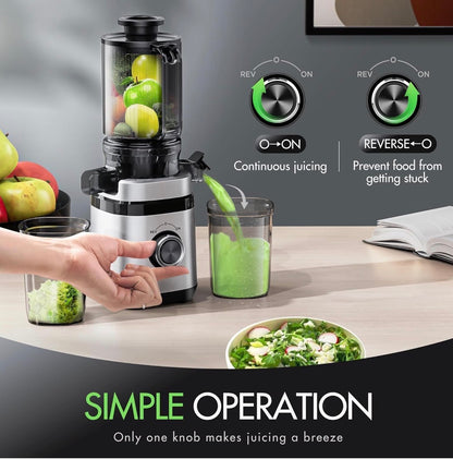 Cold Press Juicer with Wide Feed Chute