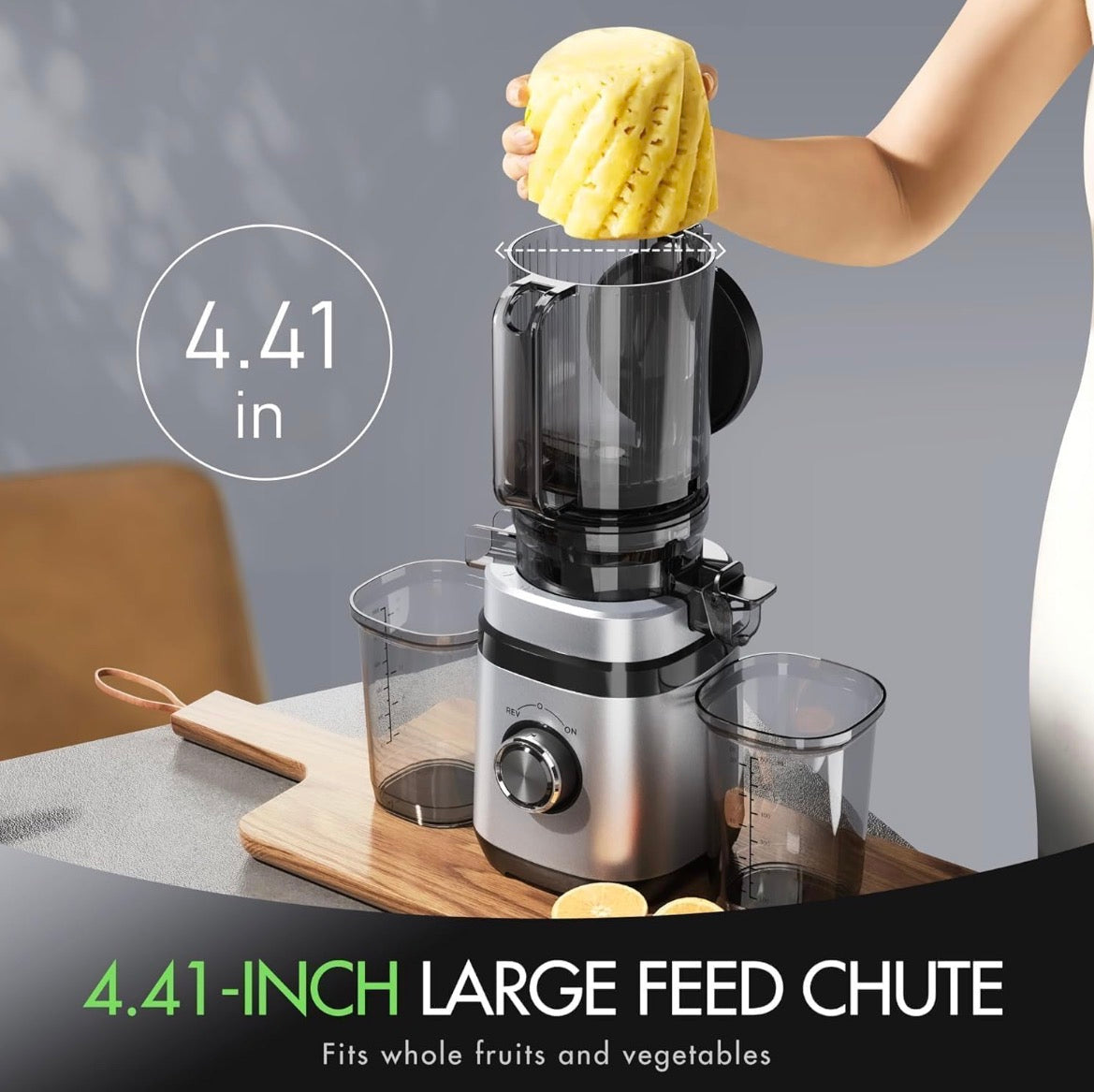 Cold Press Juicer with Wide Feed Chute