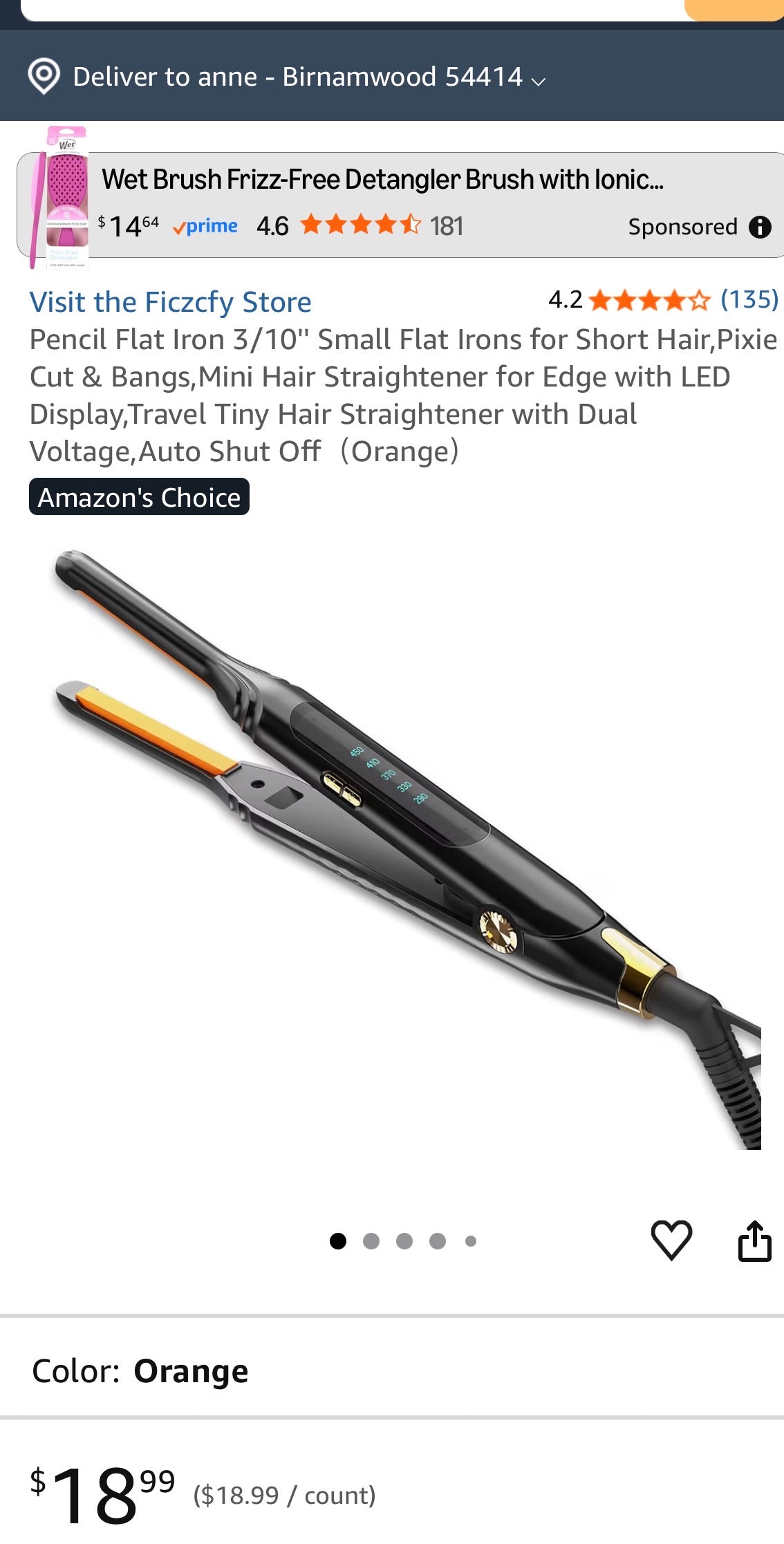 Pencil Flat Iron 3/10" Small Flat Irons for Short Hair,Pixie Cut & Bangs
