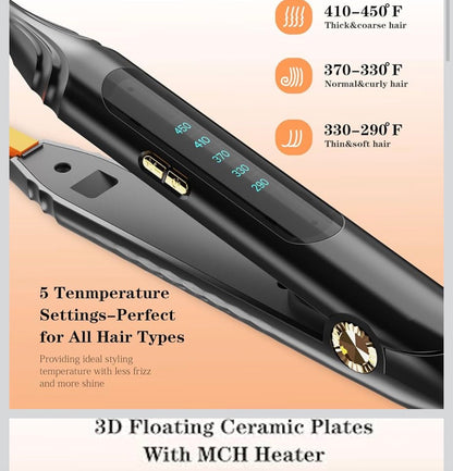 Pencil Flat Iron 3/10" Small Flat Irons for Short Hair,Pixie Cut & Bangs