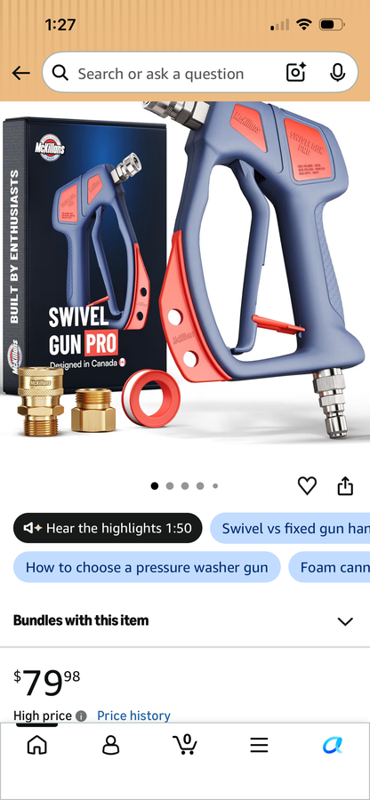 McKillans® Swivel Gun Pro - Swivel High Pressure Water Handle