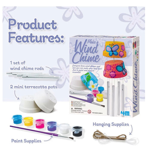 4M Make A Wind Chime Kit - Construct & Paint A Wind Powered Musical Chime DIY