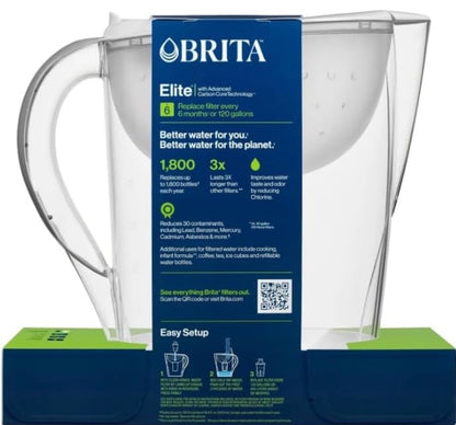 Brita Large 10 Cup Pacifica White Water Filter Pitcher withFilter