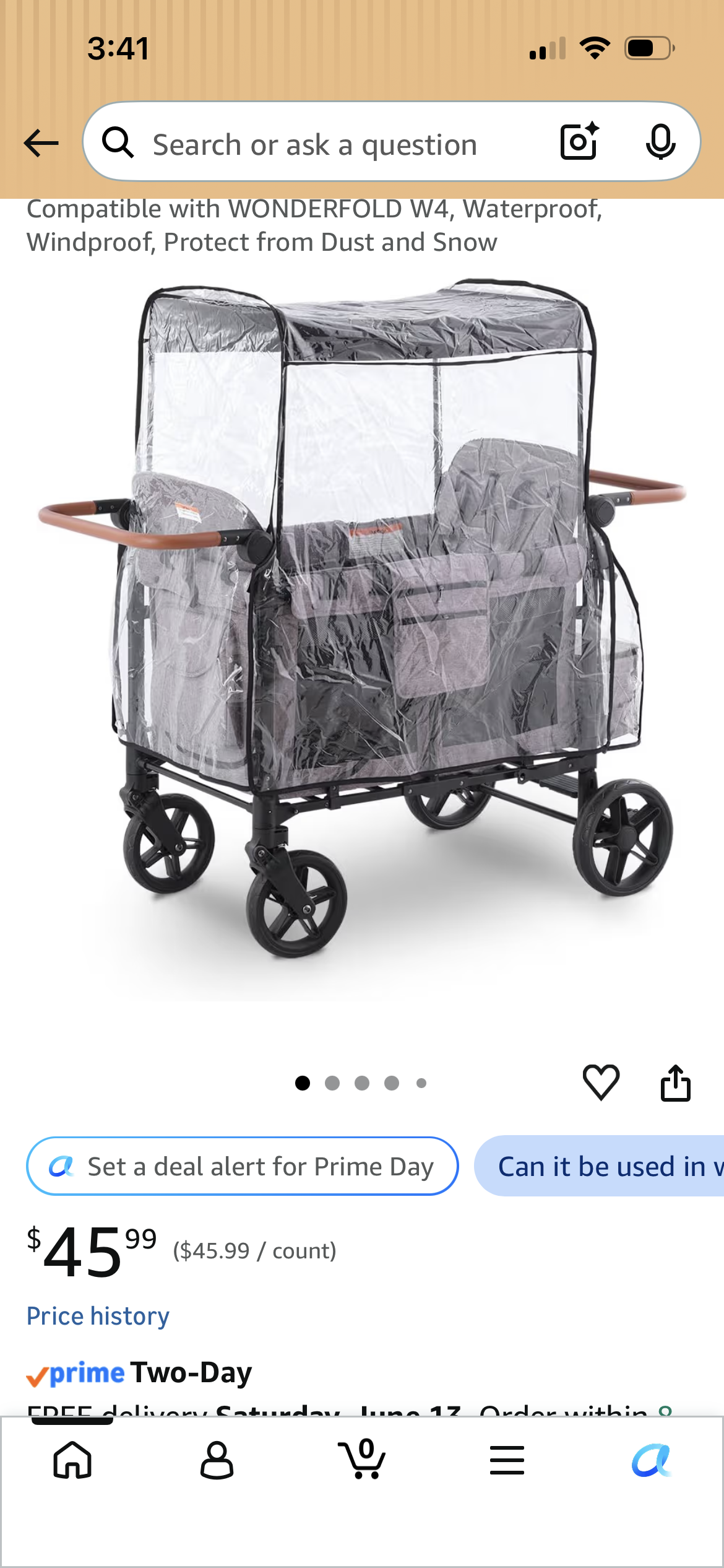 Rain Cover (stroller, wagon) Compatible with WONDERFOLD W4, Waterproof, Windproof,