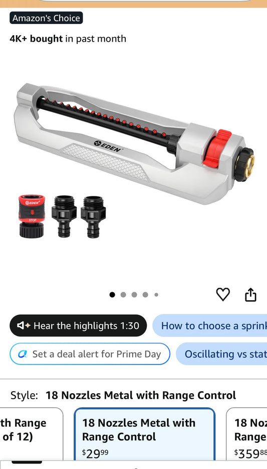 EDEN BLACK HEAVY DUTY METAL SPRINKLER