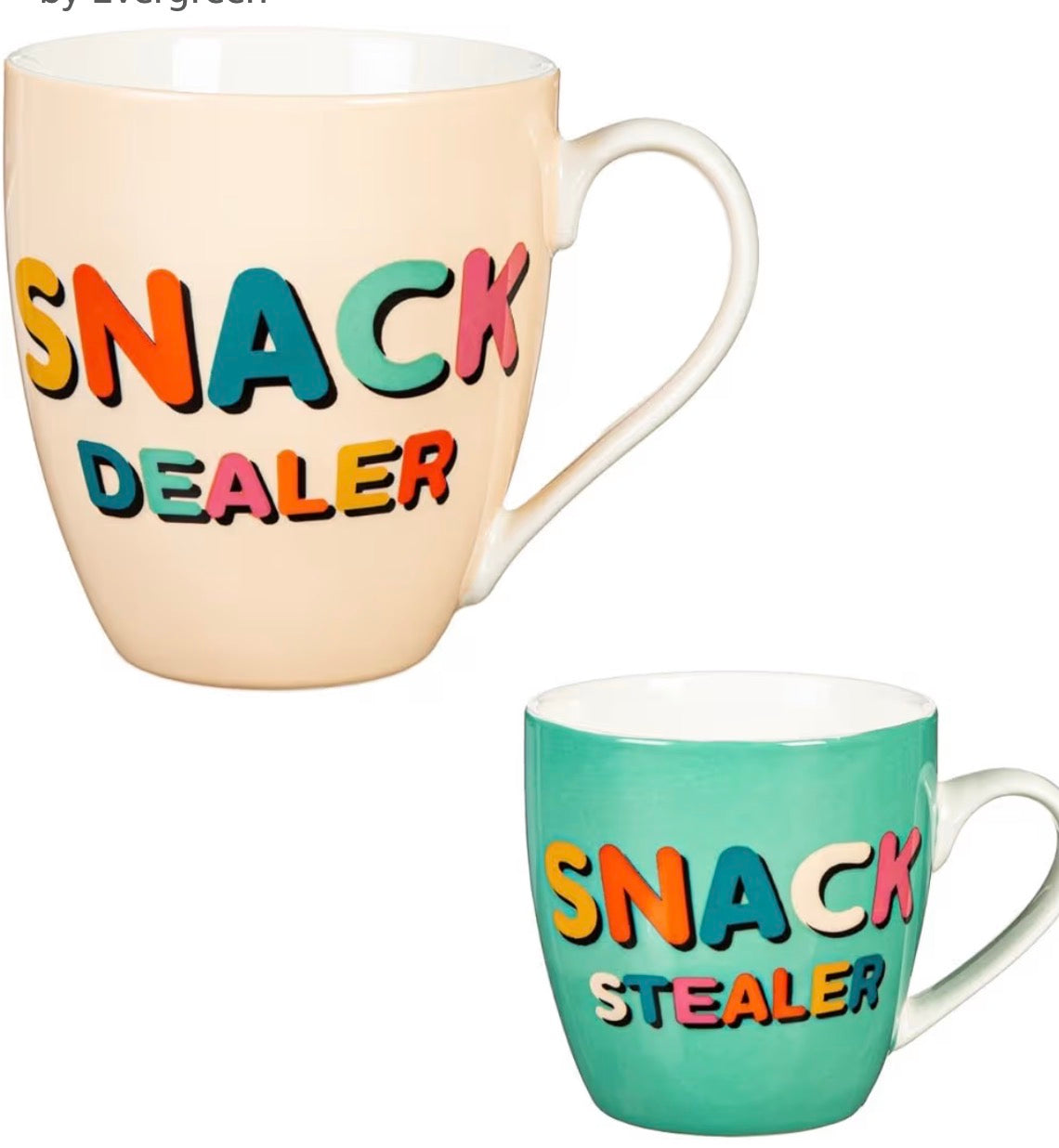 Snack Dealer/Stealer Mommy & Me Ceramic Cup Gift Set by Evergreen