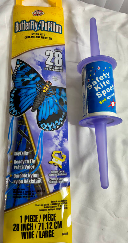 X Kites Nylon Butterfly Blue @ 33 meters spool