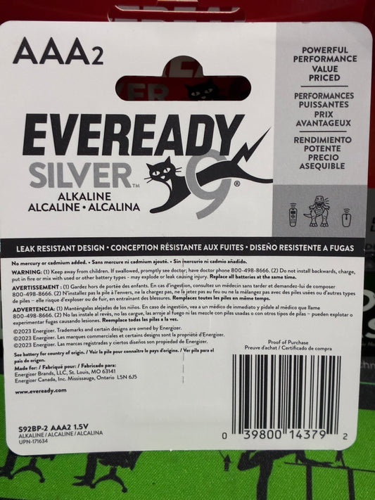 2-pack of Eveready Silver Alkaline AAA