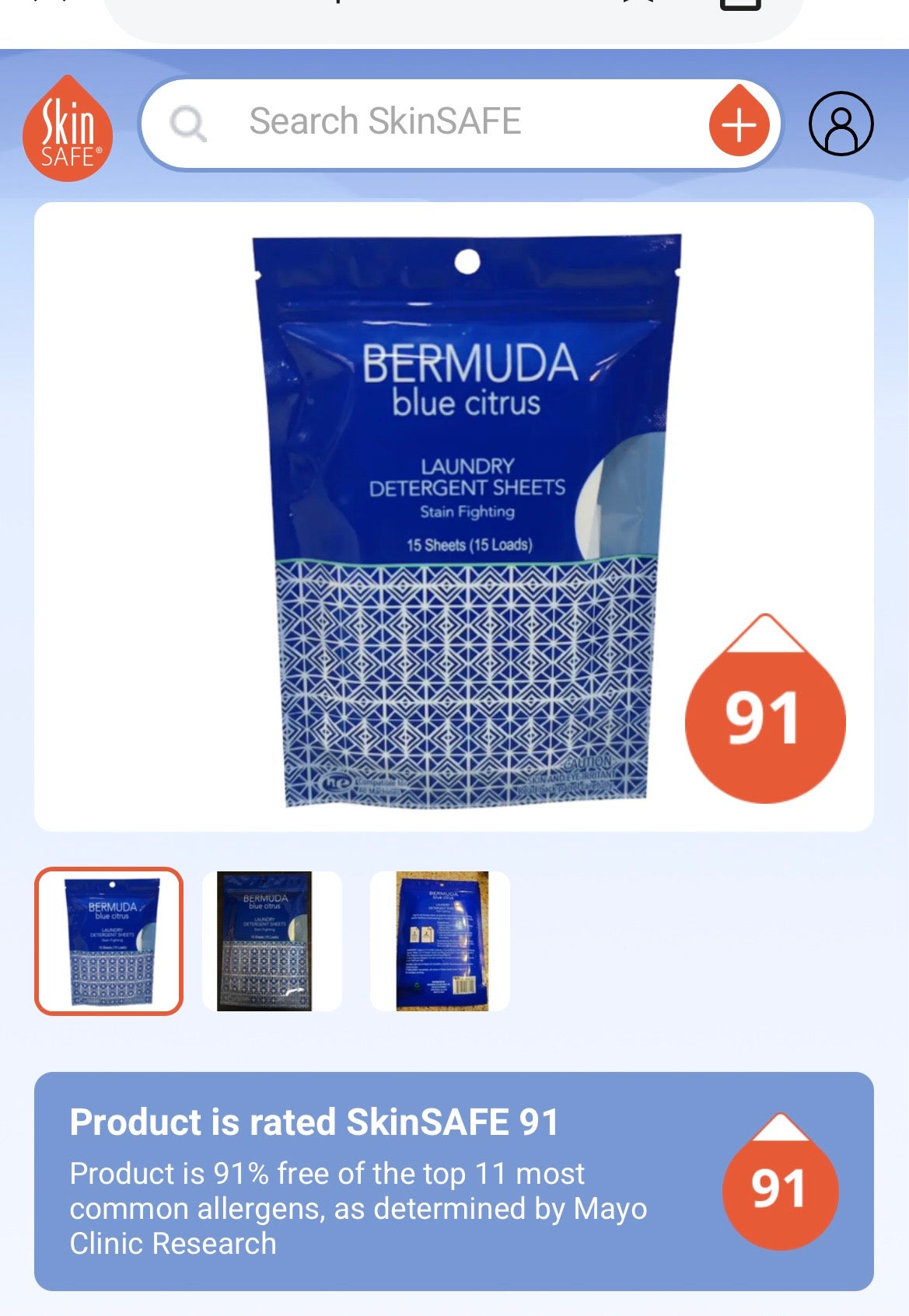 Bermuda Blue Citrus laundry detergent 15 sheets @ in wash scent booster 4.5oz