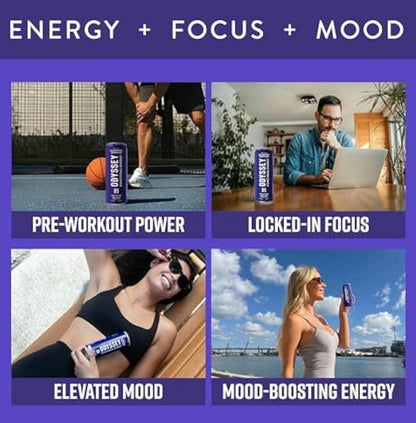 Odyssey Functional Energy Drink for Focus, Cognition &  Mood Support