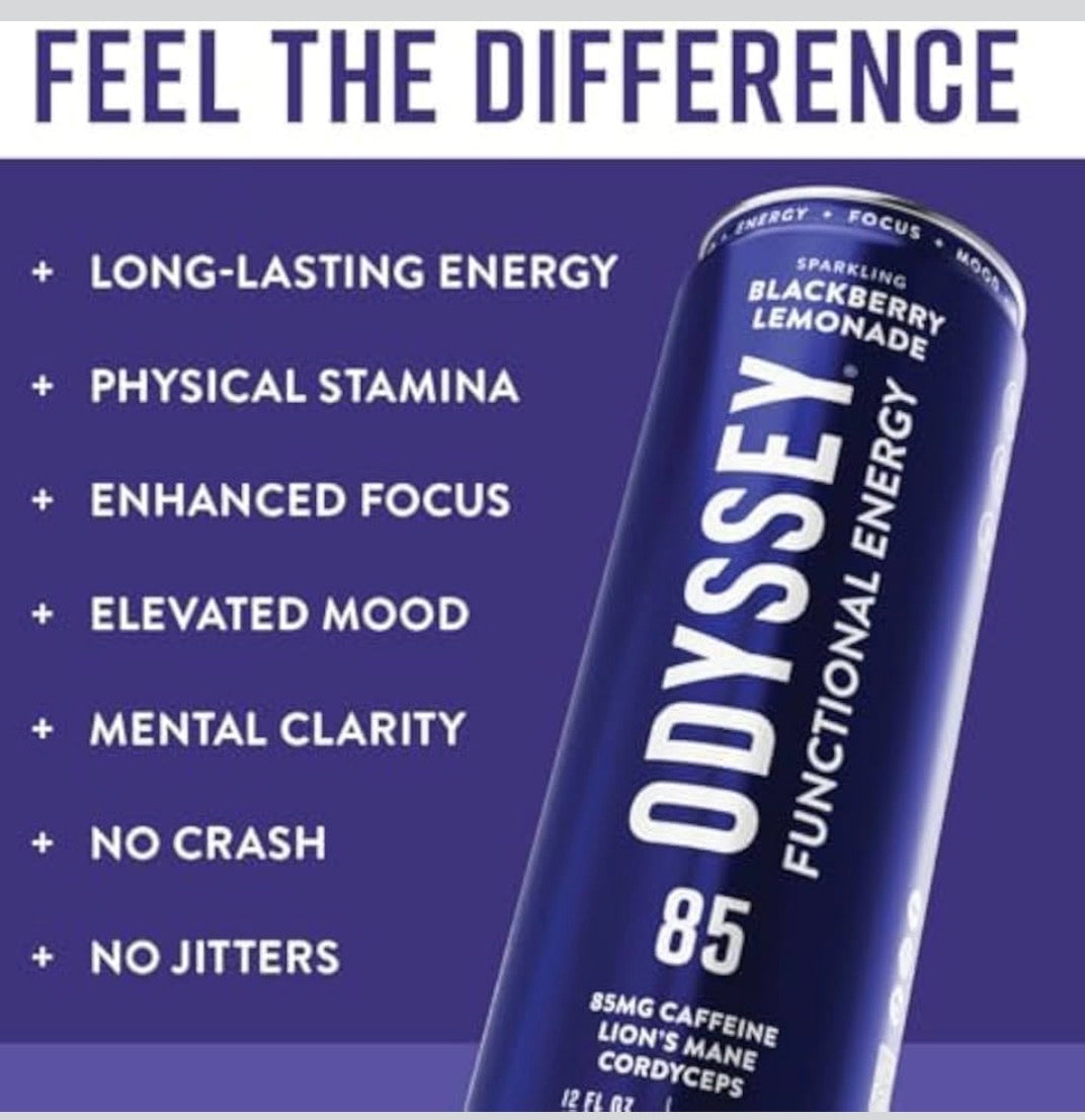 Odyssey Functional Energy Drink for Focus, Cognition &  Mood Support