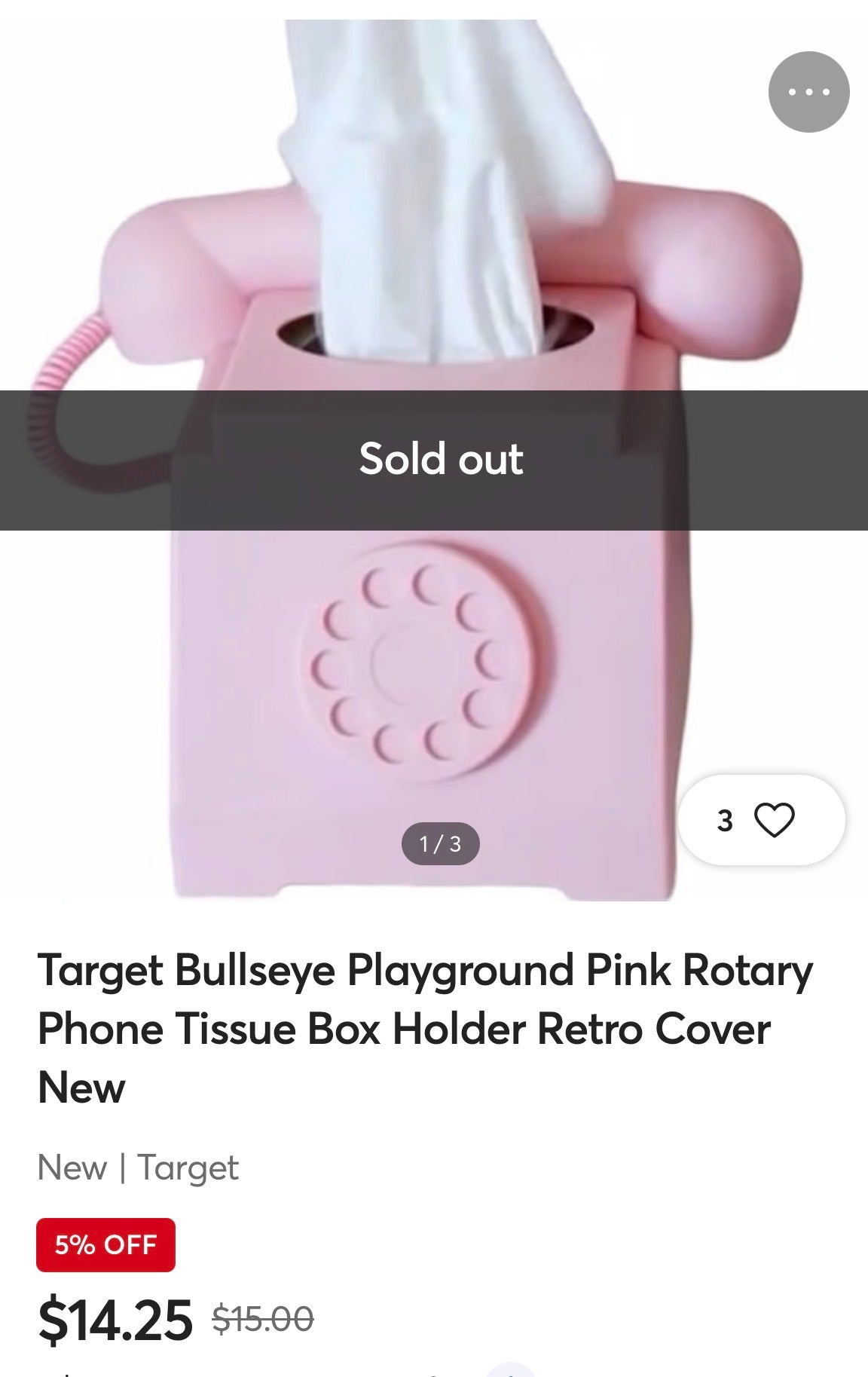 Pink Rotary Phone Tissue Box Holder Retro Cover