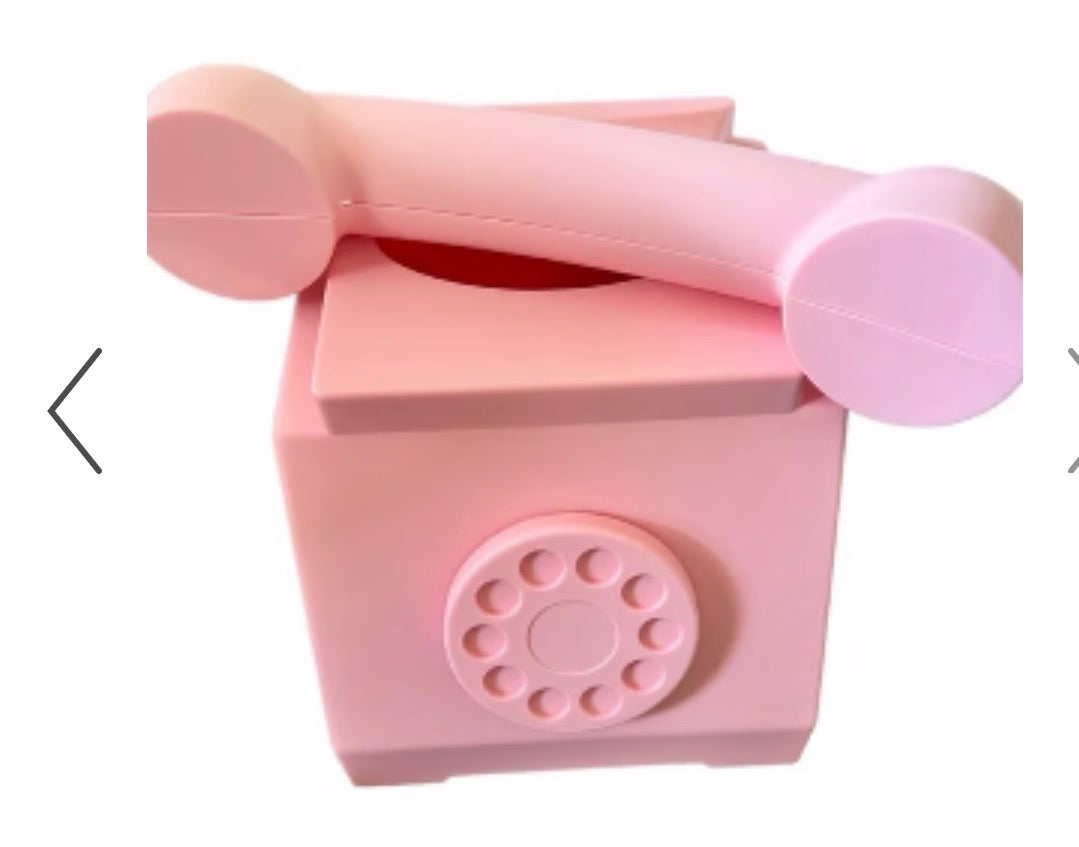 Pink Rotary Phone Tissue Box Holder Retro Cover