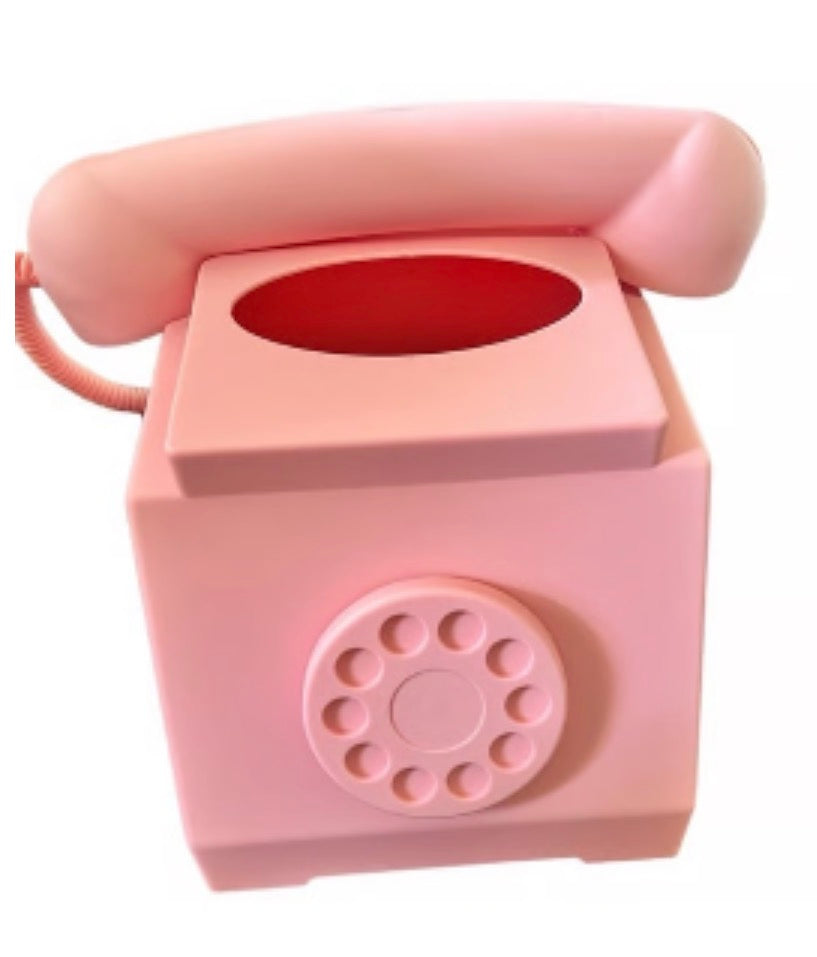 Pink Rotary Phone Tissue Box Holder Retro Cover
