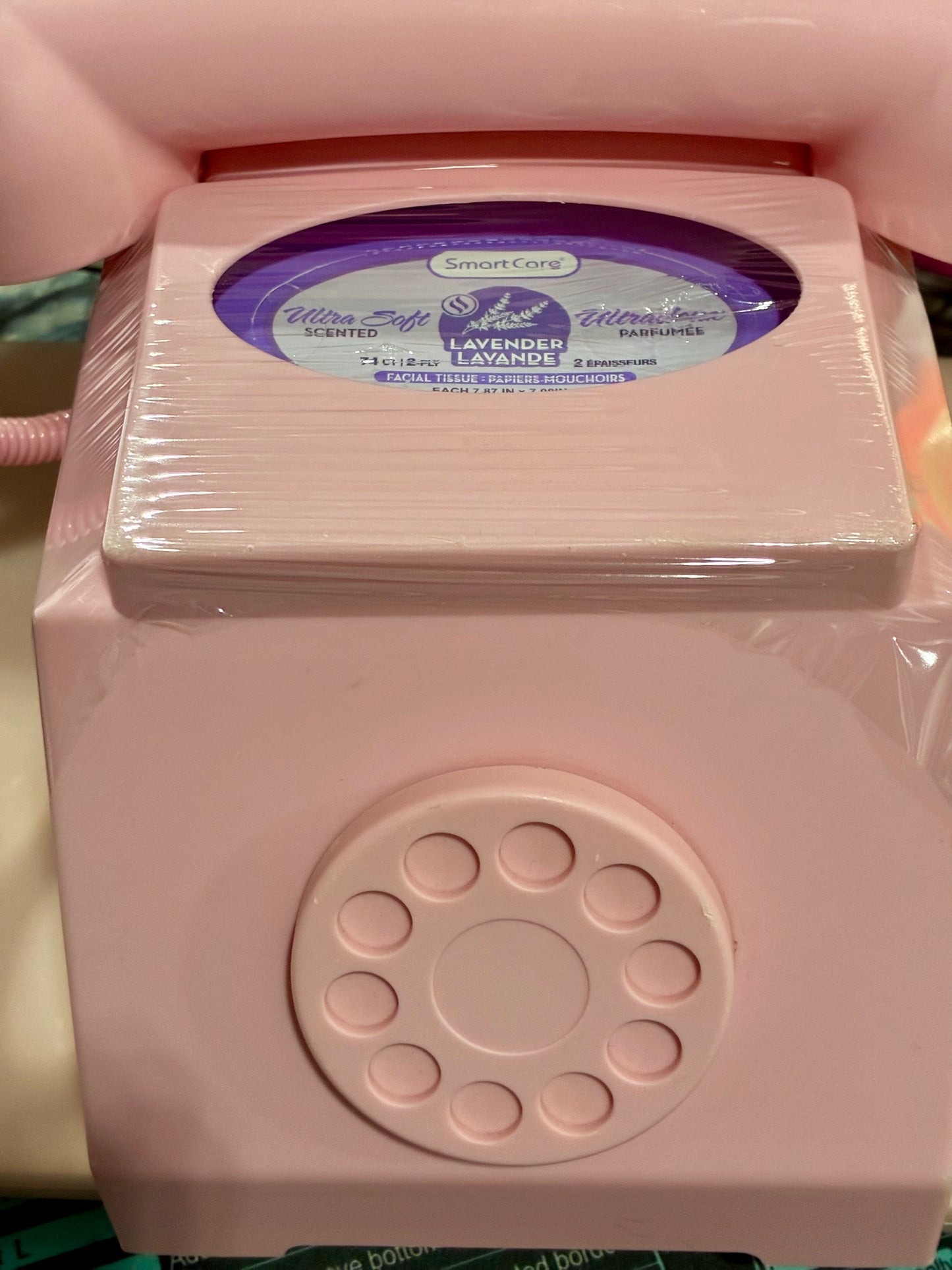 Pink Rotary Phone Tissue Box Holder Retro Cover
