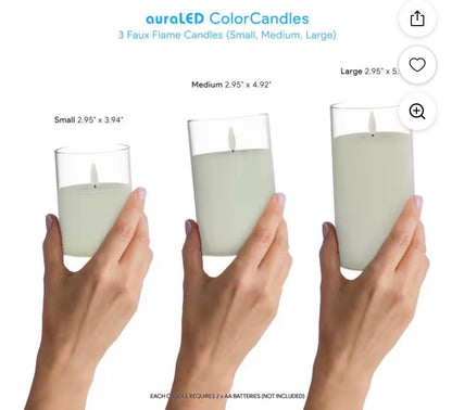 Tzumi Aura LED Color Candle Flameless LED Candle